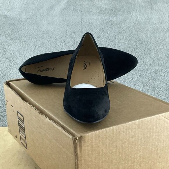 Trotters Women's Kiera Pump, Black Suede, 7.5 M US NWOB S201 - Picture 2 of 7